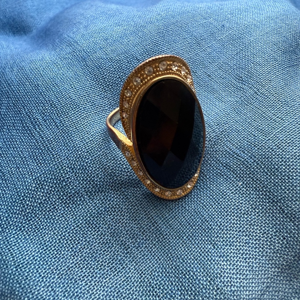 Statement Gold and Black Women's Ring